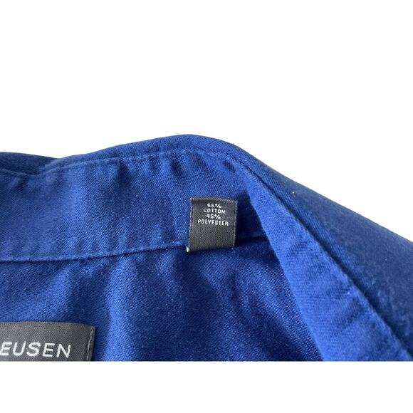 Van Heusen Men's Blue  18 1/2 35/36 Tall Fit  Shirt Stretch Cotton Blend - Picture 8 of 11